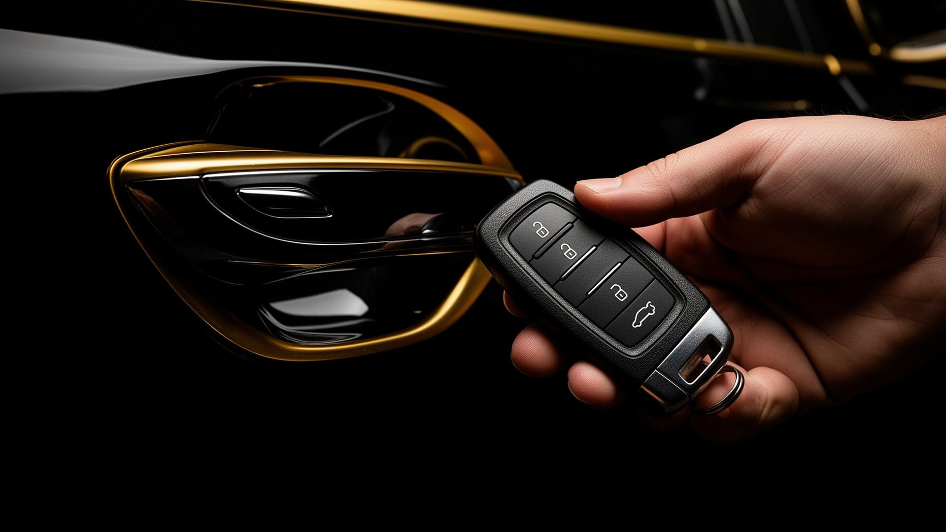 Locksmith holding car key fob